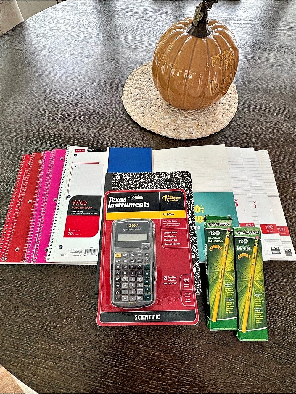 School supply bundle with Texas Instruments TI-30Xa Scientific Calculator